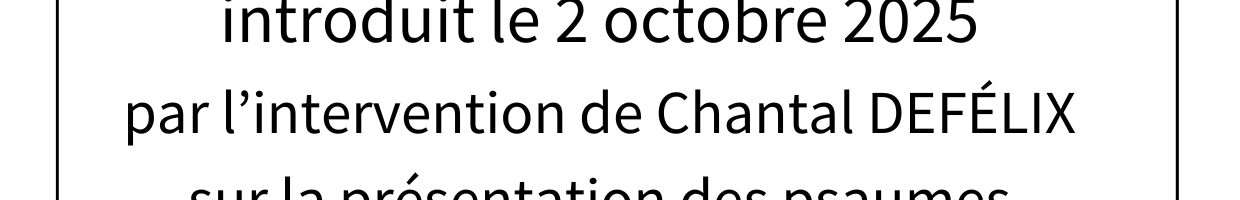 Lecture de la Parole de Dieu