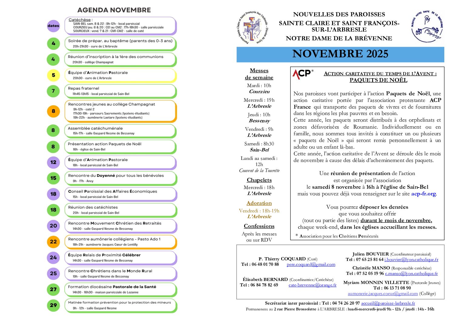 Feuille inter paroissiale – novembre 2025