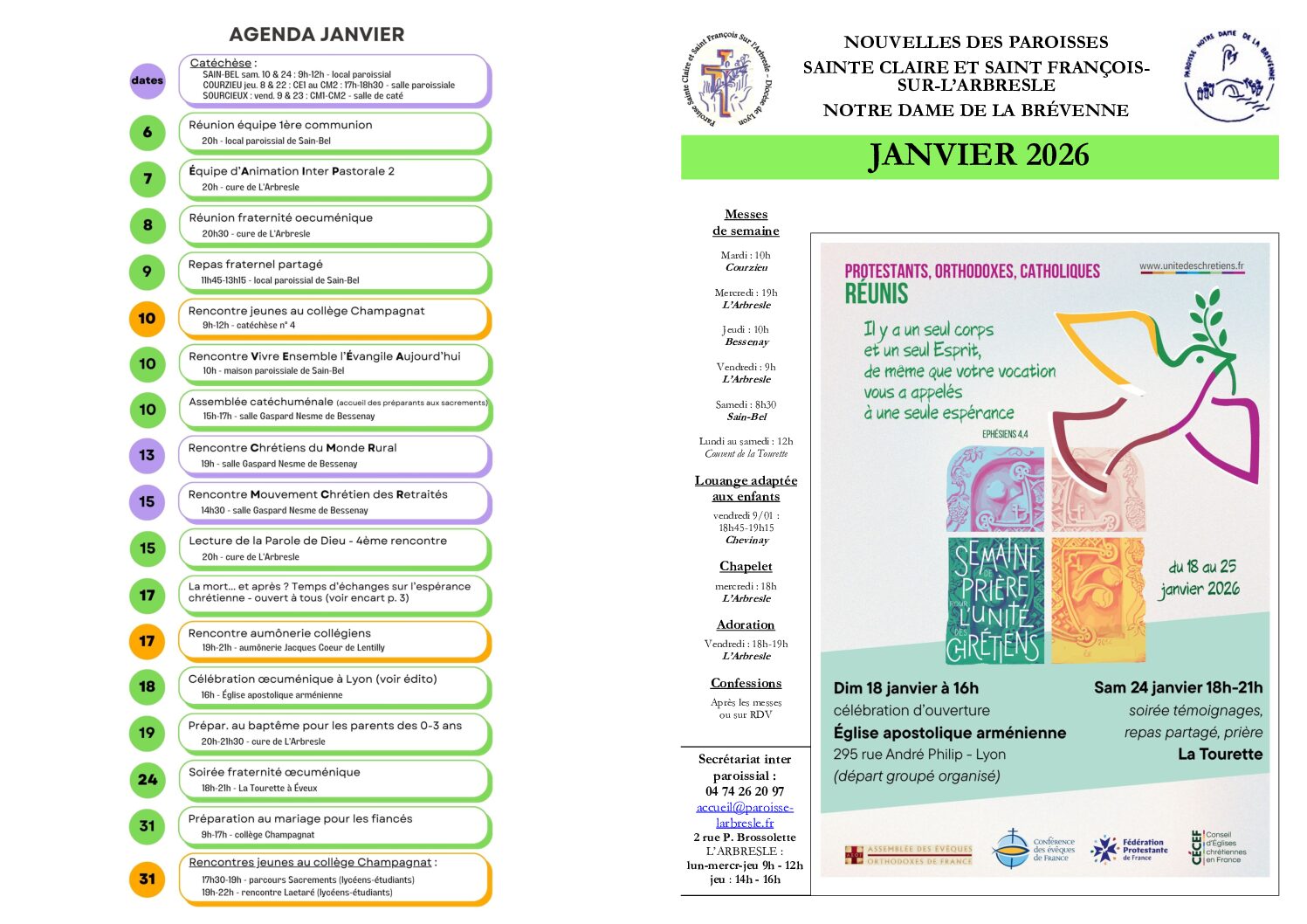 Feuille inter paroissiale – janvier 2026