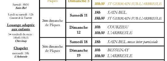 Feuille inter paroissiale – avril 2026