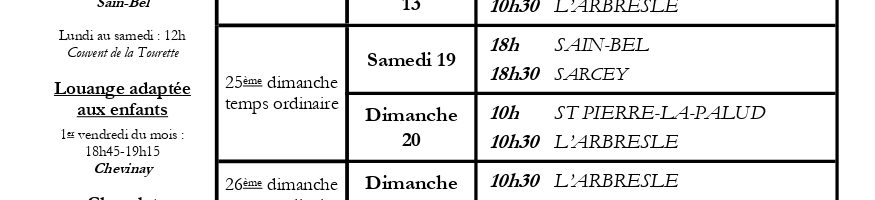 Feuille inter paroissiale – septembre 2026