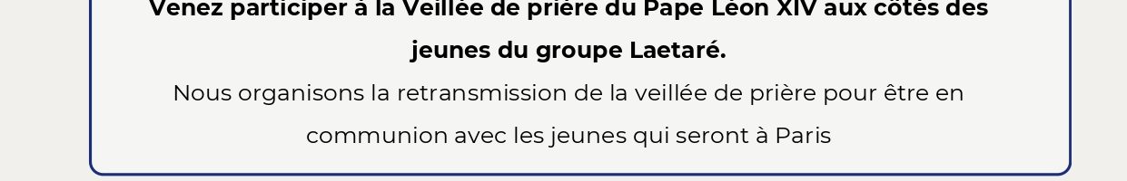 Veillée de prière – vendredi 25 septembre